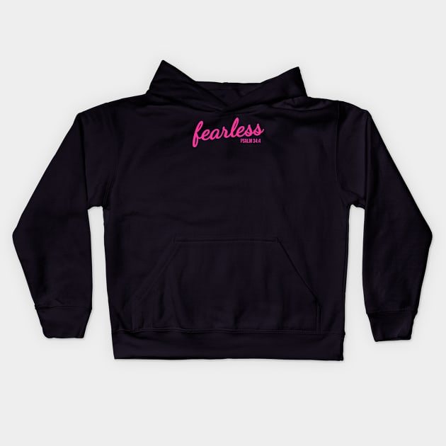 Fearless Psalm 34:4 Kids Hoodie by ChristianLifeApparel